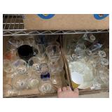 2 boxes of glass and Misc