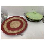 Temptations Dish with holder and Decor Tray