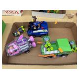 Paw Patrol with vehicles and 2 extra dogs