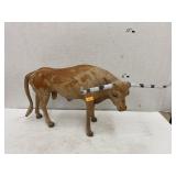 Leather covered bull figure