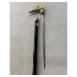 Vintage Brass Duck Head Sword walking Cain