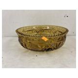 Vntg pressed Amber colored bowl
