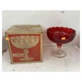 Vntg Indiana Glass Ruby fruit bowl