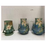 3cnt Roseville USA Vases