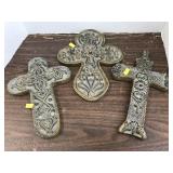 3 Wall hanging Crosses