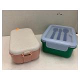 2 lunch bento type boxes