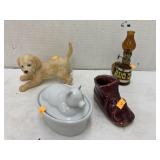 Lennox puppy, pig, shoe, & Opryland lamp