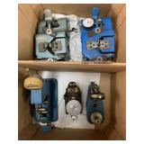 Box of Mitutoyo gauges and misc