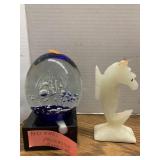Fireworks paperweight marble Base & Carved