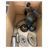 Misc box, Gasoline Torch, Sad Irons, Oil Cans