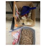 Box of chain, Faucet Removal Tool, funnels, misc