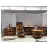 6 Mini Longaberger Baskets with Inserts and 2