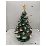 Vntg Ceramic Christmas Tree with Plastic Lights,