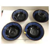 4 Bowls, Blue, Black, Brown