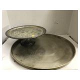 Large Serving Tray, Heavy, and Cake Stand,