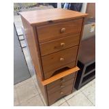 2 Wooden Nightstands w/ Drawer Storage