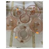 Vntg Pink Depression glass pieces