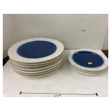 Stoneware dinner plates (7) & salad plates (3)