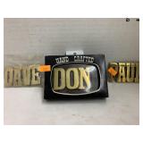 3 Name Brass Belt Buckles