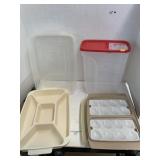 Tupperware Egg Tray and 2 Rubbermaid containers