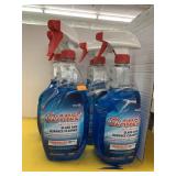 6 bottles of glance, glass and surface cleaner
