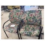 2 Metal Patio Chairs w/ Cushions