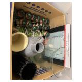 Box Misc, Vases, Leprechauns, glass cutting board