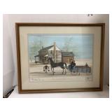 Framed print, P Buckley Moss, Cabin On the Square