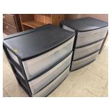 2 sets Sterilite Plastic Drawers