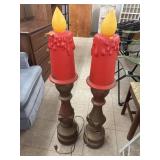 SET OF 2 VINTAGE BLOW MOLD CANDLES - One plug in