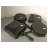 4 Small Cast Iron Pans