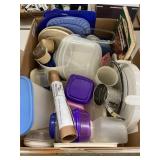 Storage containers, cookbooks, & etc