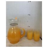 1950s Pitcher and 2 Glasses