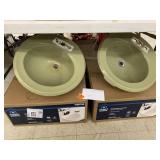 2cnt Vntg 1973 porcelain sinks mcm