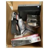 Box of electronic items and misc - no shipping