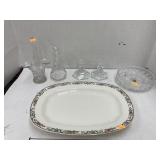 Platter and glassware