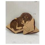 Wooden dog wall hanging