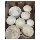 Assorted cups and saucers