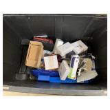 Box of electronic items, book and misc - no shippi