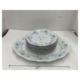 Haviland platter & 8 snack plates