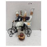 Resin chefs on bike (some broken pieces)