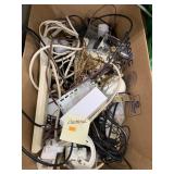Box of electrical items and misc