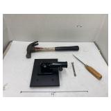 Ice pick, hammer, crescent wrench, magnetic