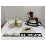 Tupperware condiment, sign, horse, etc