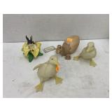 Porcelain ducks and resin critters