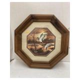 Framed, signed duck watercolor