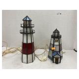Stained glass light house lamps