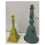 2 Painted cast Iron Bells