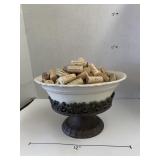 Decorative bowl with corks