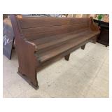 Wooden Pew, approx 9ft